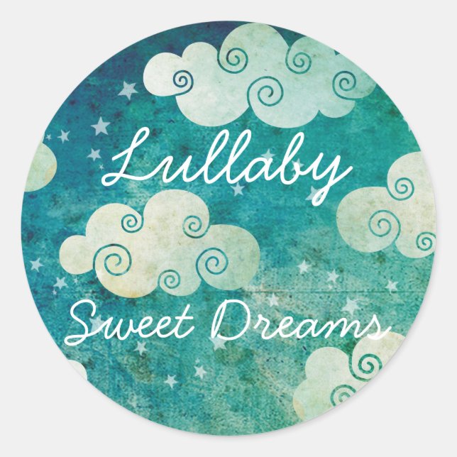 Lullaby Clouds Custom Stickers Labels (Vorderseite)