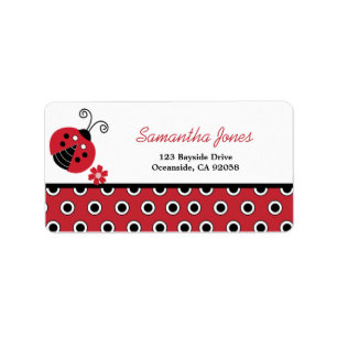 Lullabye Ladybug Étiquette de adresse à pointe rou