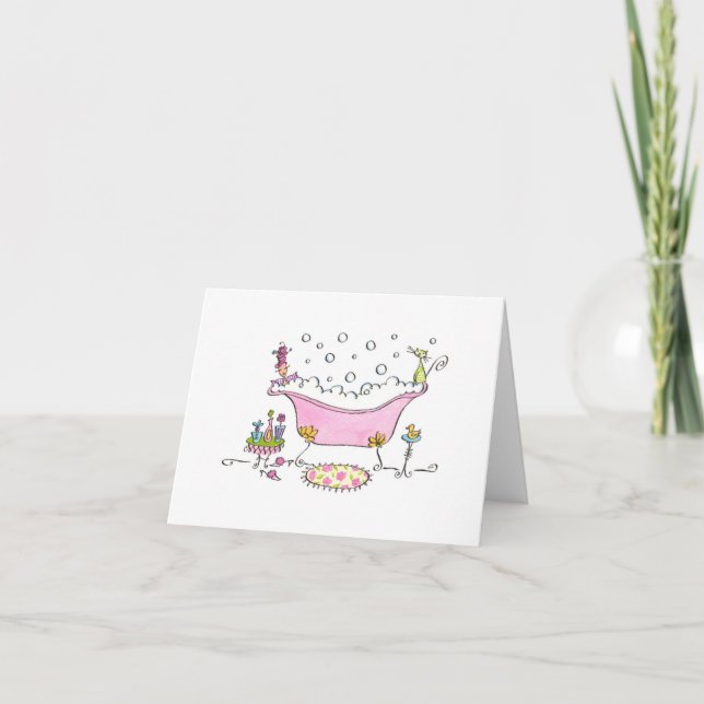 Lulu Notes / Bathtub 5.6 x 4 note card (Vorderseite)