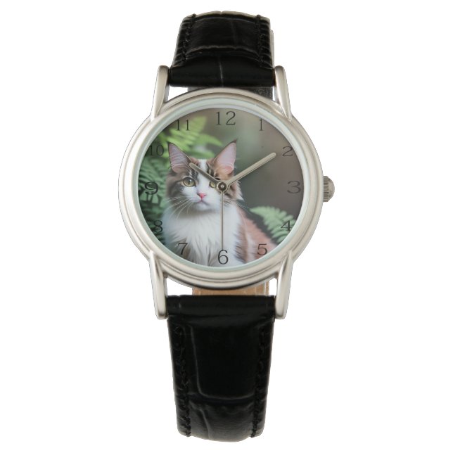 Lulu The Ragdoll Cat, Ladys Leather Watch Armbanduhr (Vorderseite)