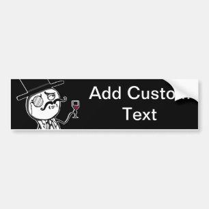 LulzSec Monocle-Mann ADDIEREN IHREN EIGENEN TEXT Autoaufkleber