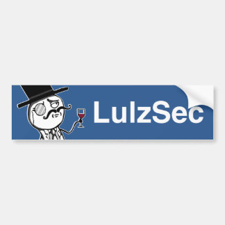 Lulzsec Monocle-Mann-Autoaufkleber (blau) Autoaufkleber