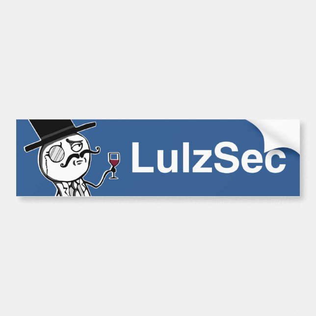 Lulzsec Monocle-Mann-Autoaufkleber (blau) Autoaufkleber (Vorne)