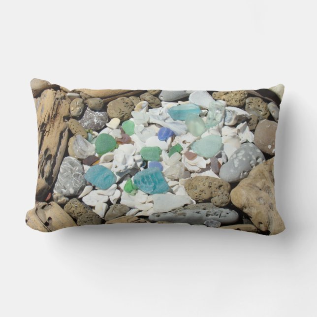 Lumbale Wurfs-Kissen-Designer-StrandSeashells Lendenkissen (Vorderseite)