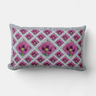 Lumbar Kissen mit Magenta Poppies