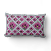 Lumbar Lance Oreiller avec des Poppies Magenta