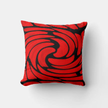 Lumbar Motif noir rouge et oreillers à lancer