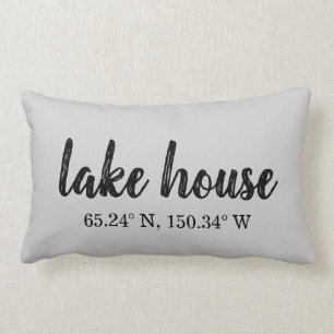 Lumbar Pillow - Custom Lake House Koordinaten Lendenkissen