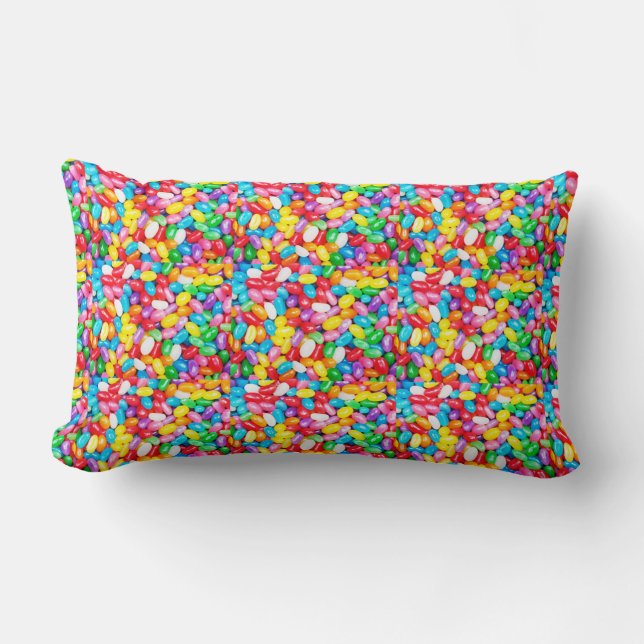 LUMBAR PILLOW HAT **LADEN VON JELLY BEANS" LENDENKISSEN (Vorderseite)