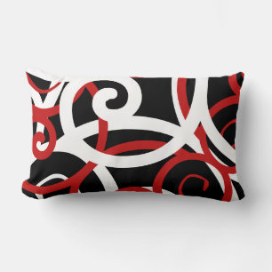 Lumbar White & Black moderner abstrakter Designer  Lendenkissen