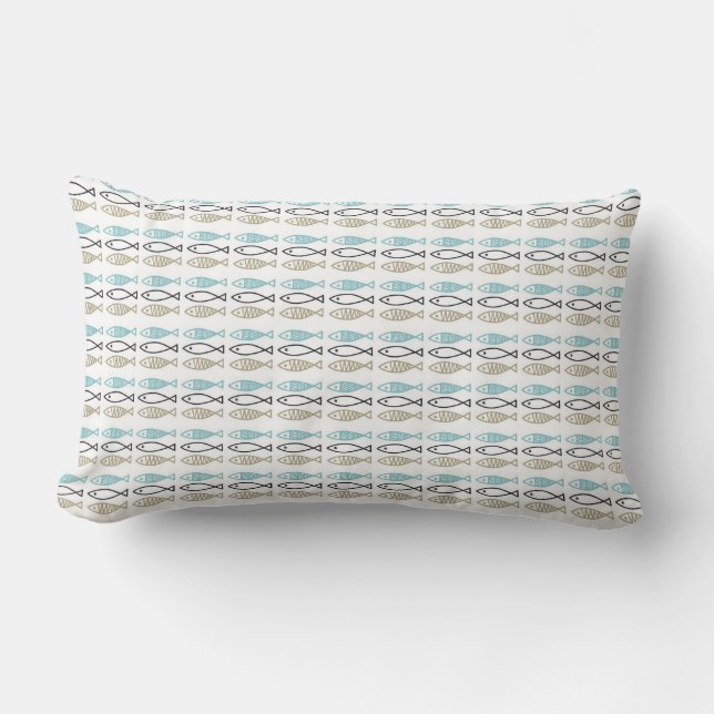 Lumber Cushions - skandinavischer Musterfisch Lendenkissen (Vorderseite)