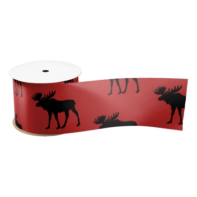 Lumber Elch Silhouette Antler Hirsche Jagd Satinband (Spule)