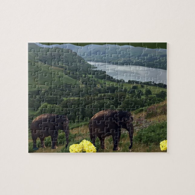 Lumber Elephants Jigsaw Puzzle (Horizontal)