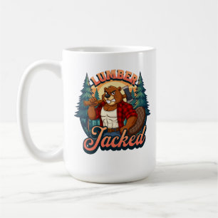 Lumber Jacked Biber Lustiges Lumberjack Pun Design Kaffeetasse