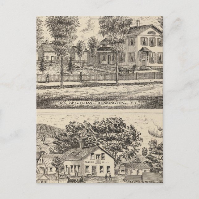 Lumber und Grist Mills in Arlington Vermont Postkarte (Vorderseite)
