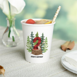 Lumberjack 2. Geburtstag Buffalo Kariert Paper Cup Pappbecher
