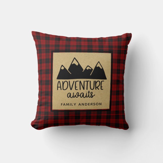 Lumberjack Adventure wartet Dekor Personalisiert Kissen (Vorderseite)