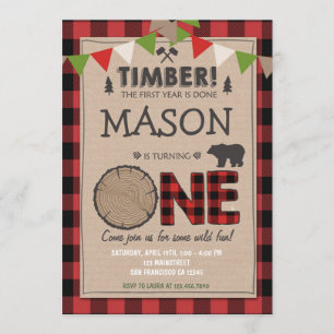 Lumberjack Anniversaire Invitation Forêt Anniversa
