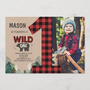 Lumberjack Anniversaire Invitation Forêt Anniversa
