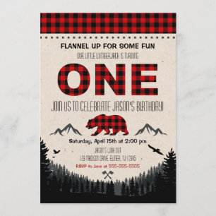 Lumberjack Anniversaire Invitation Forêt Anniversa
