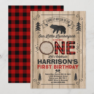 Lumberjack Anniversaire Invitation Lumberjack Part