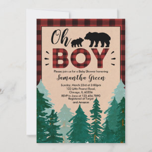 Lumberjack Baby Dusche Einladung
