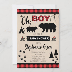 Lumberjack Baby Dusche Einladung