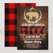 Lumberjack Baby Dusche Holz Kariert