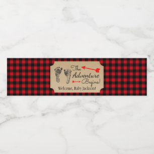 Lumberjack Baby Dusche Wasserflaschen Labels