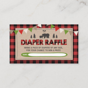 Lumberjack Baby Dusche Windeln Raffle Woodland Boy Begleitkarte