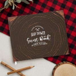 Lumberjack Baby Dusche Wood & Red Buffalo Kariert Gästebuch