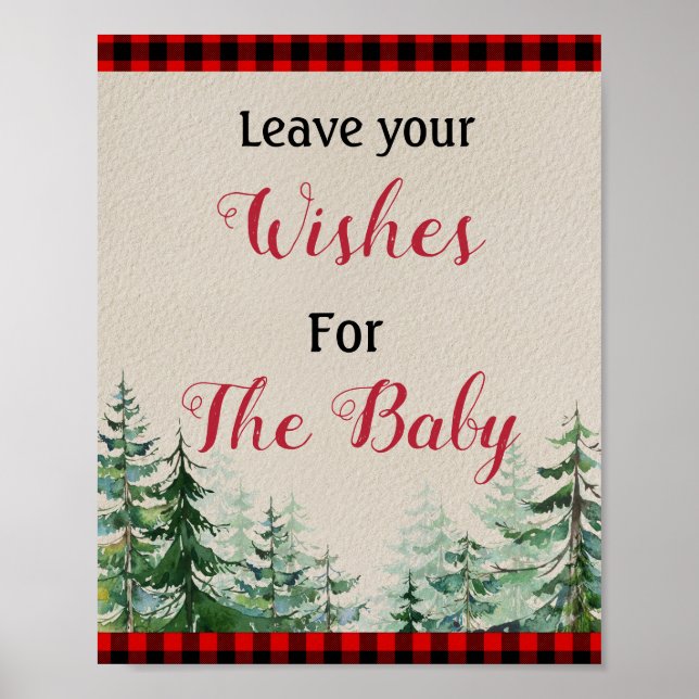Lumberjack Baby Dusche Wünsche für Babysignatur Poster (Vorne)