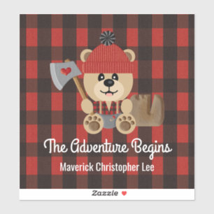 Lumberjack Bär Das Abenteuer beginnt Aufkleber