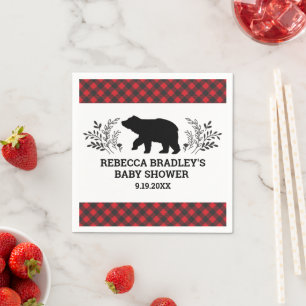 Lumberjack Bear Baby Dusche Napkin Serviette