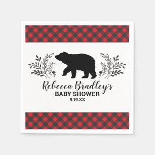 Lumberjack Bear Baby Dusche Napkin Serviette