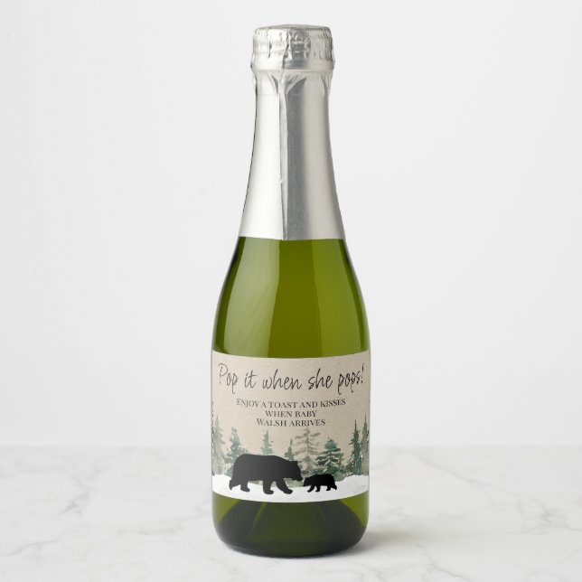 Lumberjack Bear Baby Dusche Pop Sparkling (Vorderseite)