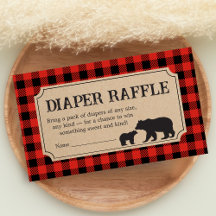 Lumberjack Bear Baby Shower Diaper Raffle