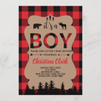 Lumberjack Bear Flannel Boy Baby Dusche