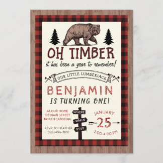 Lumberjack Birthday Einladung Woodland Geburtstag