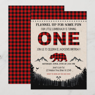 Lumberjack Birthday Invitation Woodland Birthday Einladung