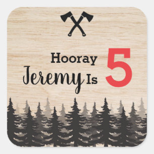 Lumberjack Boy Birthday Party Gefallen Sticker
