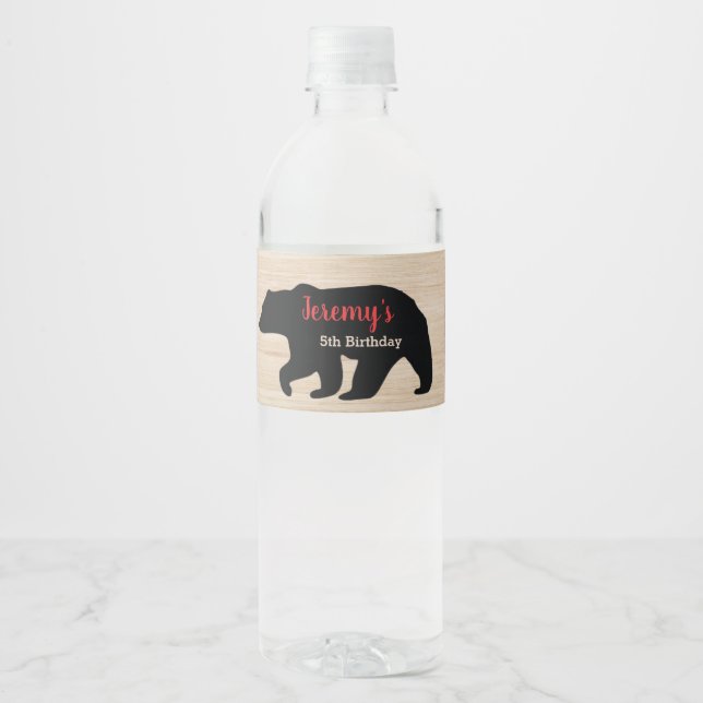 Lumberjack Boy Geburtstagsparty Wasserflasche (Vorderseite)