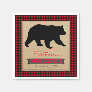Lumberjack Buffalo Kariert Bear Baby Dusche Serviette