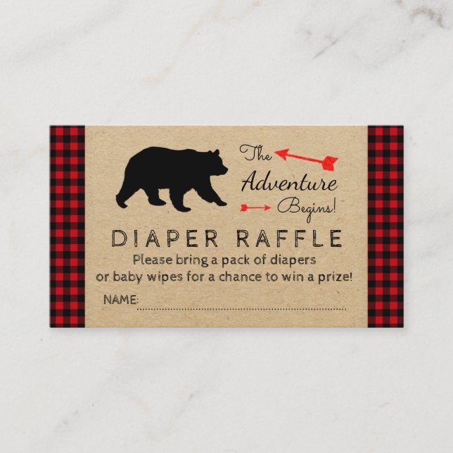 Lumberjack Buffalo Kariert Boys Diaper Raffel Tick Begleitkarte (Vorderseite)
