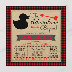 Lumberjack Buffalo Kariert Boys Duck Baby Duck Einladung