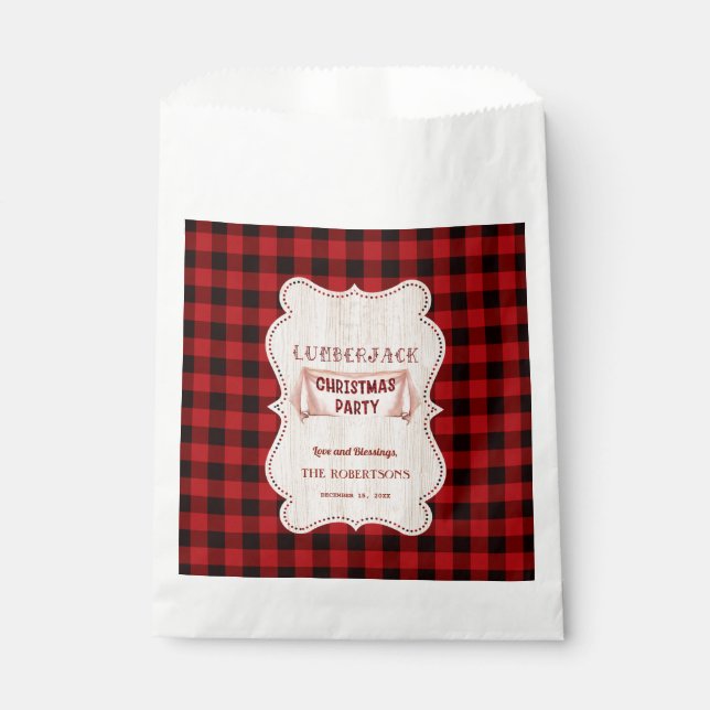 Lumberjack Christmas Party Red Buffalo Wood Geschenktütchen (Vorderseite)