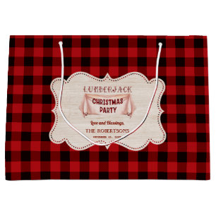 Lumberjack Christmas Party Red Buffalo Wood Große Geschenktüte
