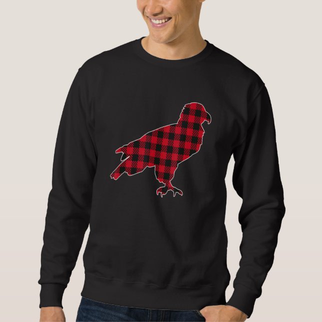 Lumberjack Eagle Red Buffalo Karierte Weihnachtsfa Sweatshirt (Vorderseite)