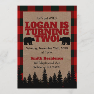 Lumberjack Einladung zum Geburtstag - Abenteuer