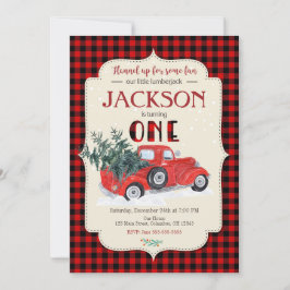 LUMBERJACK Einladung zum Geburtstag / Roter LKW